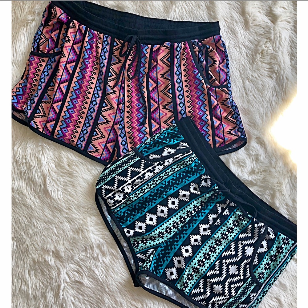 🔅3/$15🔅 Two Pairs Patterned Drawstring Shorts
